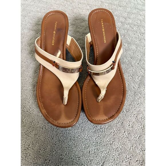 Tommy Hilfiger Siesta Wedge Leather Flip Flops size 8 - Picture 4 of 7